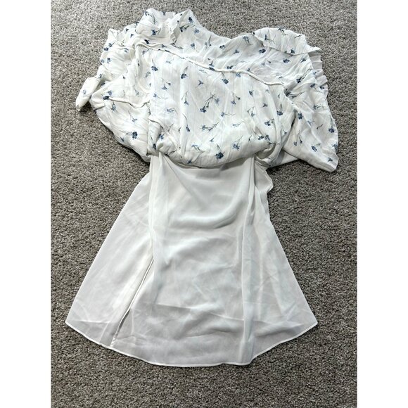 Joie Lamberta Women's Sz 10 White Floral Ruffled Dress - Picture 9 of 10